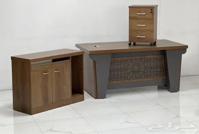 مكاتب راقية فخمة مع دولاب و طاولة جديد بالكرتون 2