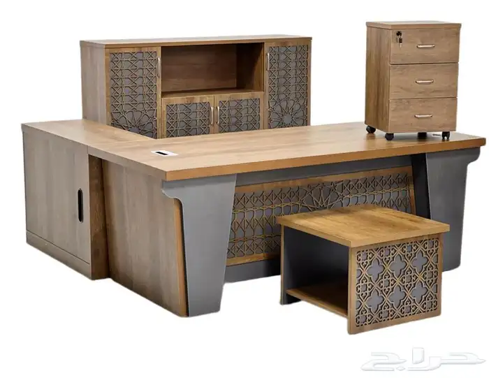 مكاتب راقية فخمة مع دولاب و طاولة جديد بالكرتون 15