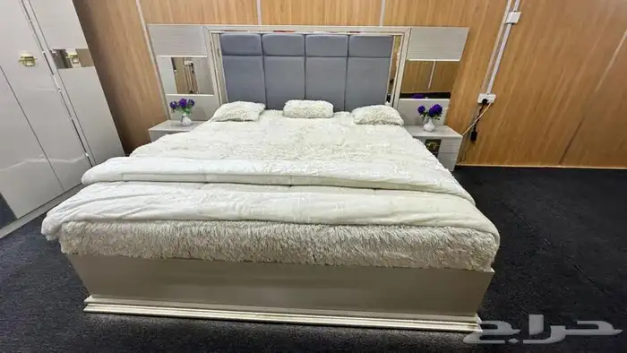 غرف نوم لون أبيض و رمادي جديد بالكرتون 4