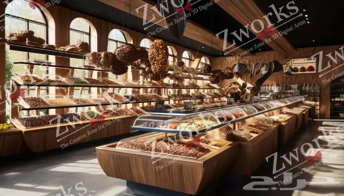 تصميم ديكور محل تمور 0