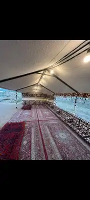 بيت شعر ابيض ألماني خيمه شفاف صندقه خشب تجهيز 2