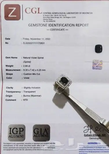 خاتم سبينيل طبيعي ملكي فاخر 5