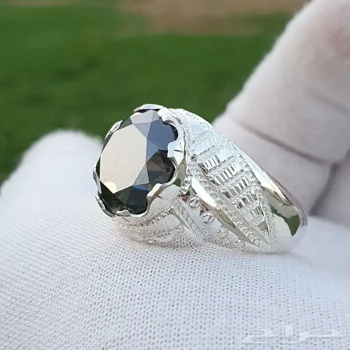 خاتم موزنايت صلابة الماس فضة ثقيلة 0
