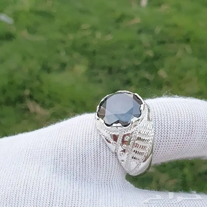 خاتم موزنايت صلابة الماس فضة ثقيلة 1