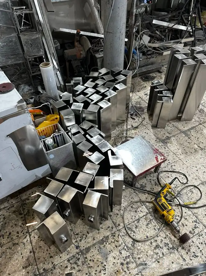 نزول نافورة شلال ستانلس ستيل مصبات استيل 16