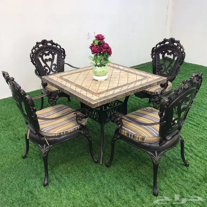 جلسات خارجية حديد مشغول بتصاميم مميزة حدائق و كافيه 4