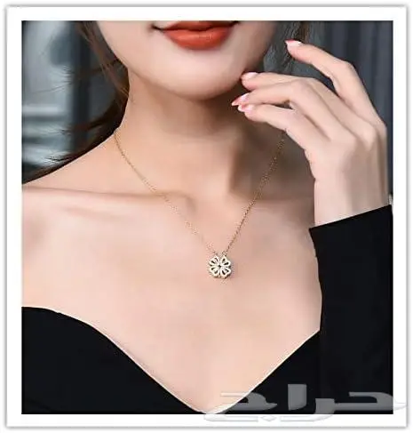 للبيع بالجملة عقد شكل قلب بتصميم زهرة البرسيم من 30 ريال 3