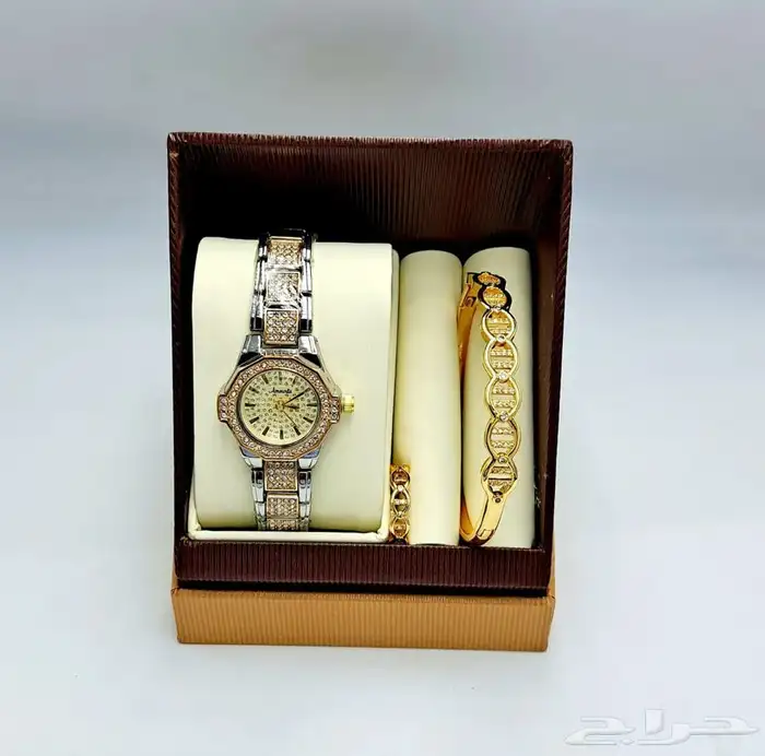 طقم ساعه نسائي فخم و انيق - اطقم ساعات نسائيه فخمه 9