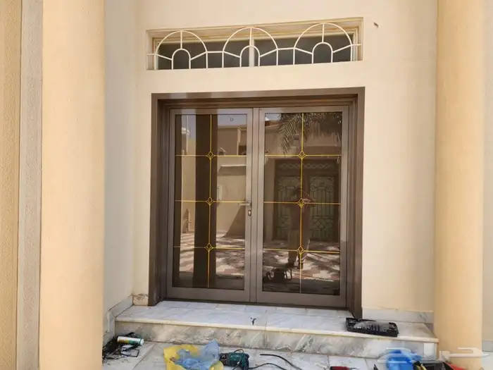 ورشة درايش ابواب المنيوم شبابيك قواطع دبل جلاص 2