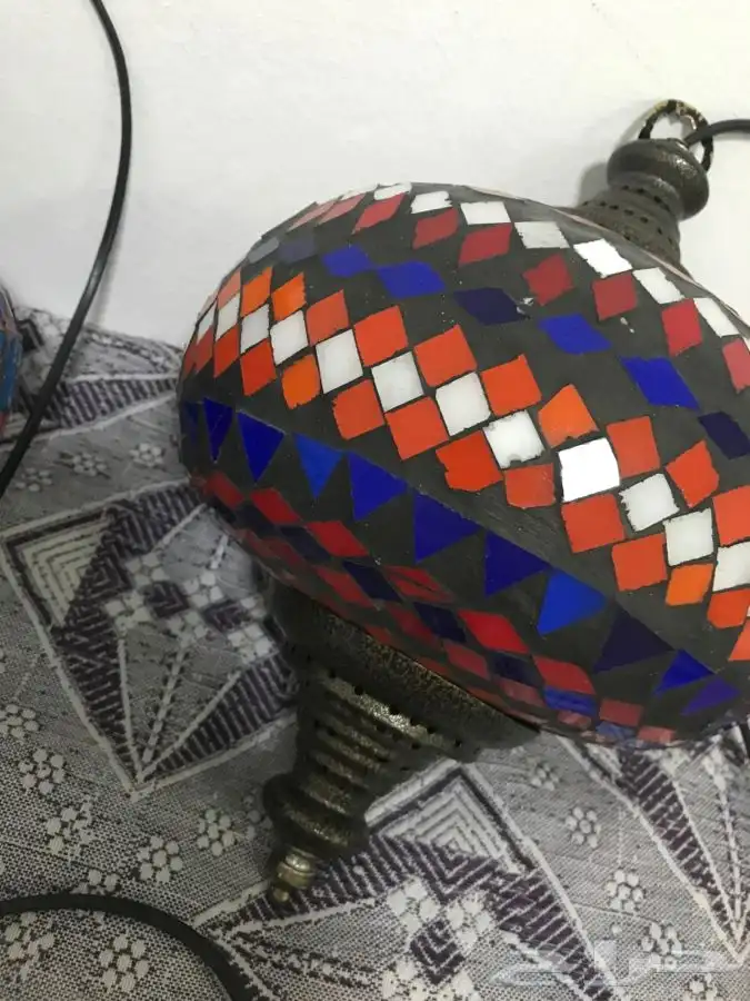 2 لمبات صناعه يدوية من الفسيفساء او الزليج 4