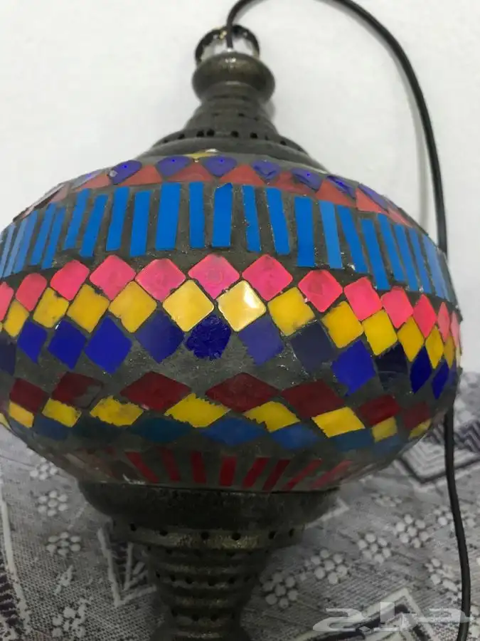 2 لمبات صناعه يدوية من الفسيفساء او الزليج 2