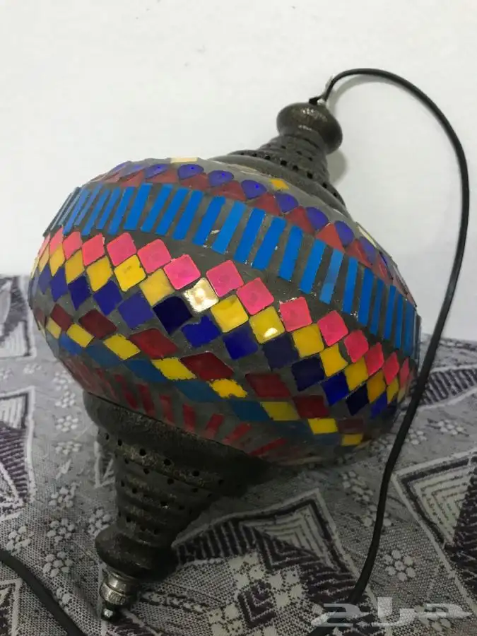 2 لمبات صناعه يدوية من الفسيفساء او الزليج 3