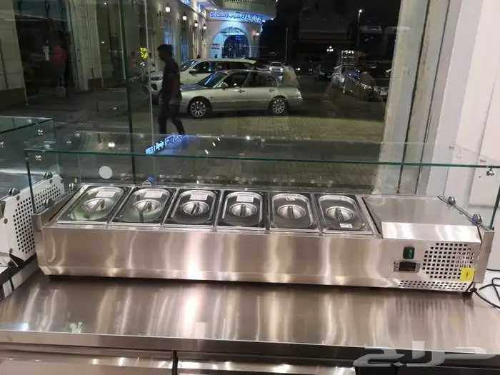 ثلاجة سلطات استيل جوانب زجاج 2