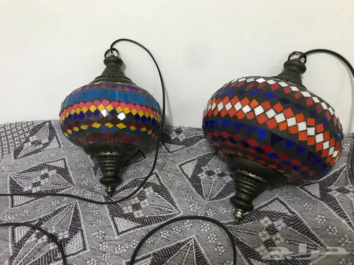 2 لمبات صناعه يدوية من الفسيفساء او الزليج 0