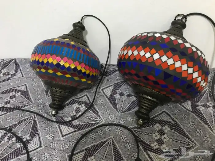 2 لمبات صناعه يدوية من الفسيفساء او الزليج 5