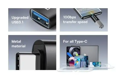 وصلة OTG نقل تخزين قرين USB تايب سي ومحول OTG متوافق مع IOS 6