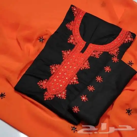 لبس باكستاني غير مخيط 3 قطع يعني طرحة وسروال والقميص 2
