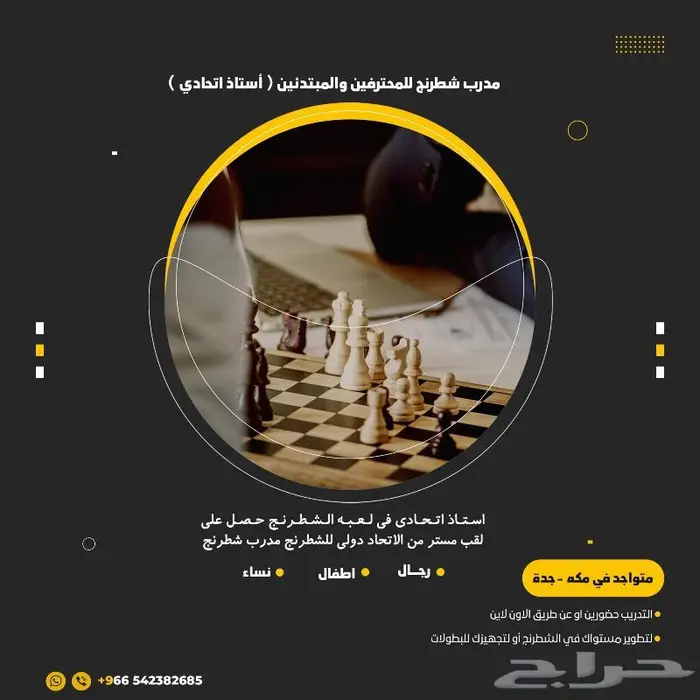 مدرب شطرنج للمحترفين والمبتدئين والهواه( أستاذ اتحادي ) 0