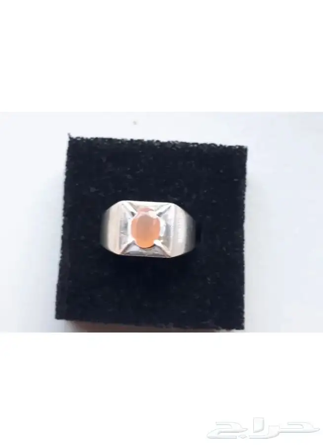 خاتم فضة ثقيل بحجر الزركون 0