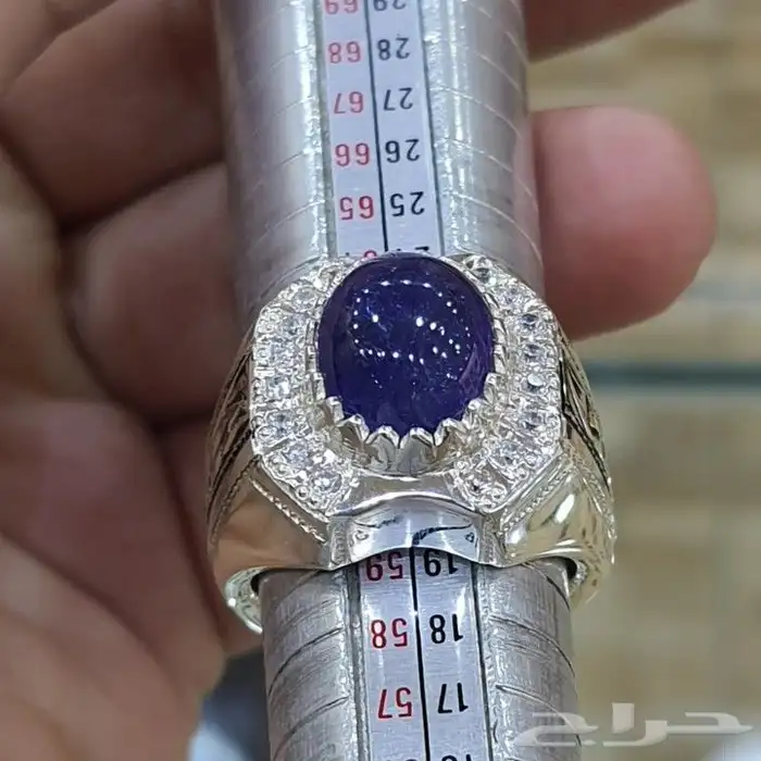 خاتم تنزنايت طبيعي فاخره كابشون 5