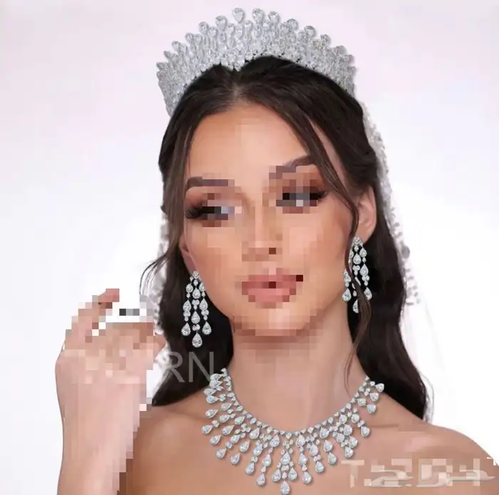 طقم زركون مناسبات زواج ملكة فاخر اعلى درجة في الزركون عرض 4