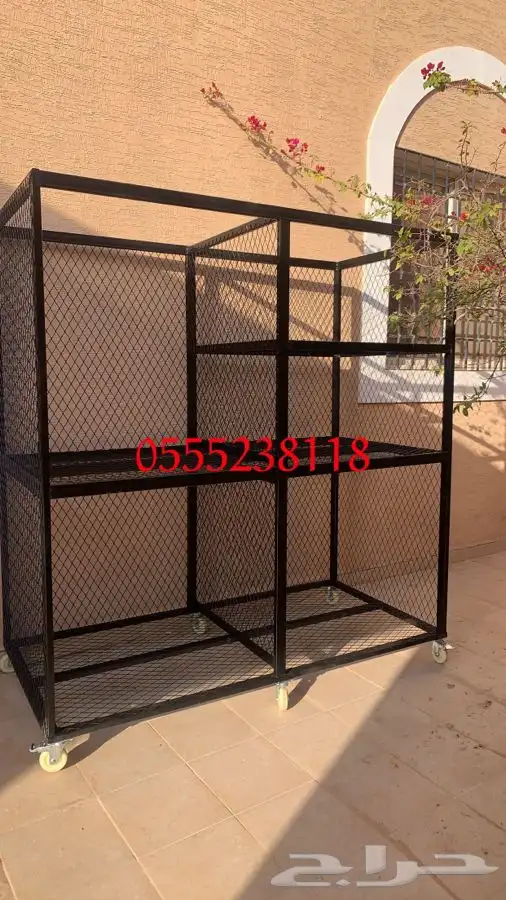 حامل حطب متحرك كفرات اصليه مع غطى PVC 60