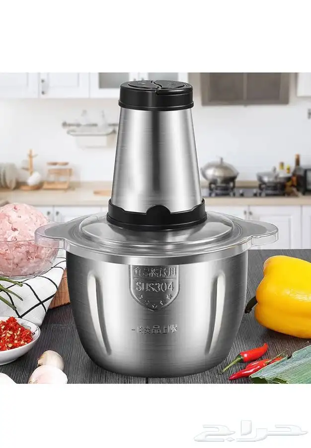 فرامة لحم وخضروات بثلاث سرعات وخمس شفرات تقطيع 0