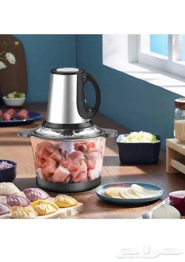 فرامة لحم وخضروات بثلاث سرعات وخمس شفرات تقطيع 2