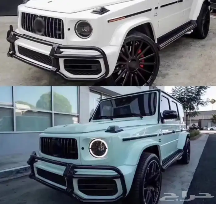 دعامية أمامية لون أسود لسيارة مرسيدس جي كلاس G63 5