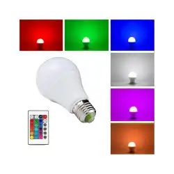 لمبة كوع كروي ليد موفر للطاقة ملون مع ريموت 9 واط RGB 1