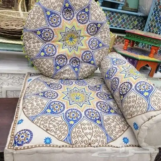 جلسات هنديه مطرزه قطن طبيعي شحن لجميع مناطق المملكة 1