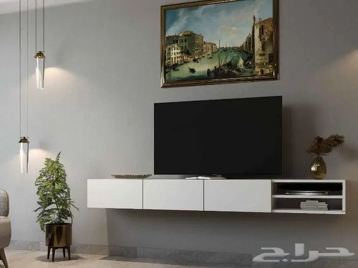 ع طاولة تلفزيون شاملة الرف 1