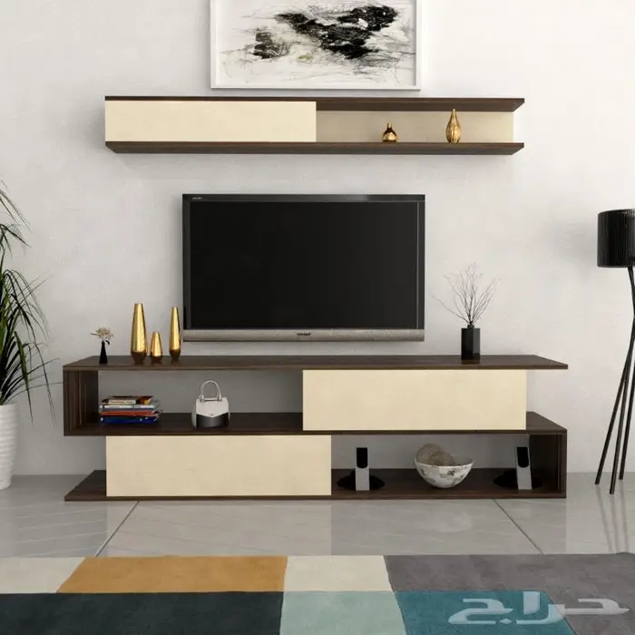 ع طاولة تلفزيون شاملة الرف 3