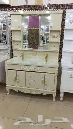 مغاسل ديكور كامل مقاس 120سم عمق 47سم اتنين حوض بي في سي الوا 3