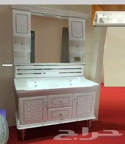 مغاسل ديكور كامل مقاس 120سم عمق 47سم اتنين حوض بي في سي الوا 1