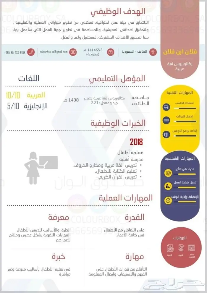 تصميم سيرة ذاتية احترافية نظام ATS 2