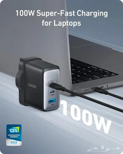 شاحن جداري USB C من انكر نانو 3 منافذ 100 واط 5