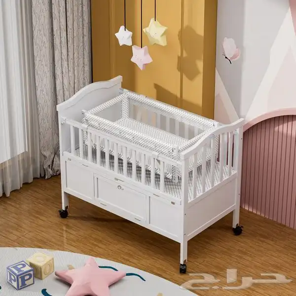 سرير اطفال خشب مع هندول next to me 3