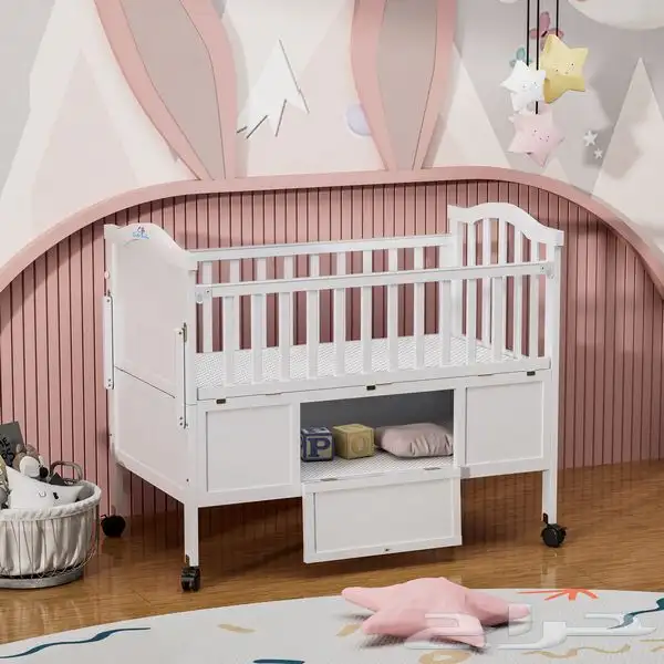 سرير اطفال خشب مع هندول next to me 5