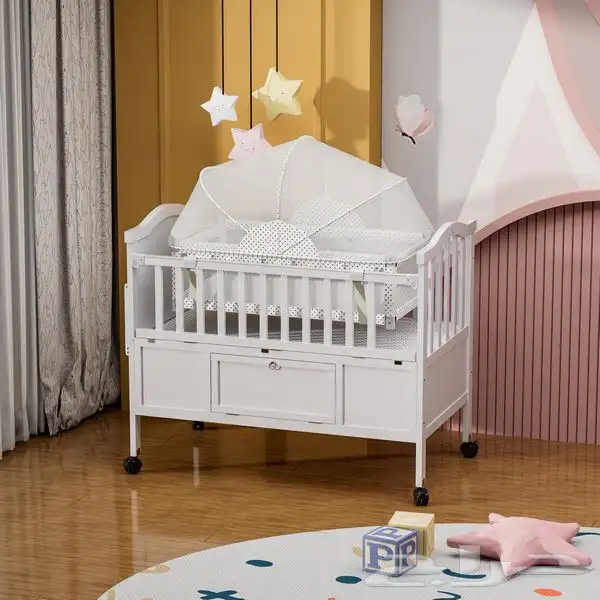 سرير اطفال خشب مع هندول next to me 0