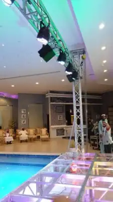 بالون راقص ليزر ابيض ستي كلر تراس عرضة اضواء 8