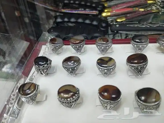 خواتم فضه عيار 925 أشكل وانوع وعقيق يمني على الشرط 22