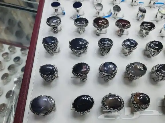 خواتم فضه عيار 925 أشكل وانوع وعقيق يمني على الشرط 46