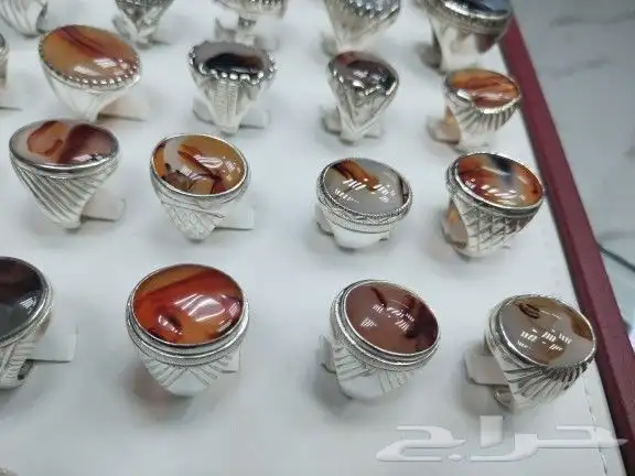 خواتم فضه عيار 925 أشكل وانوع وعقيق يمني على الشرط 37