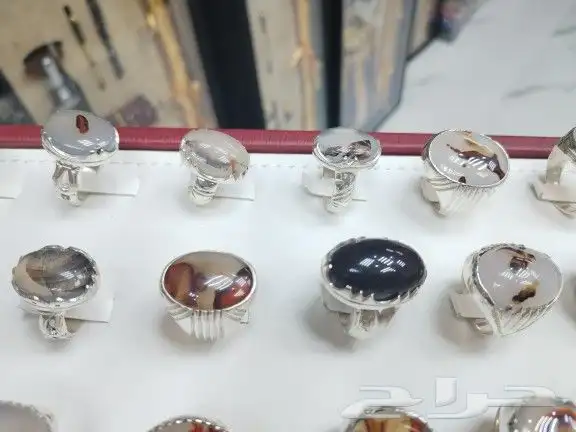 خواتم فضه عيار 925 أشكل وانوع وعقيق يمني على الشرط 33