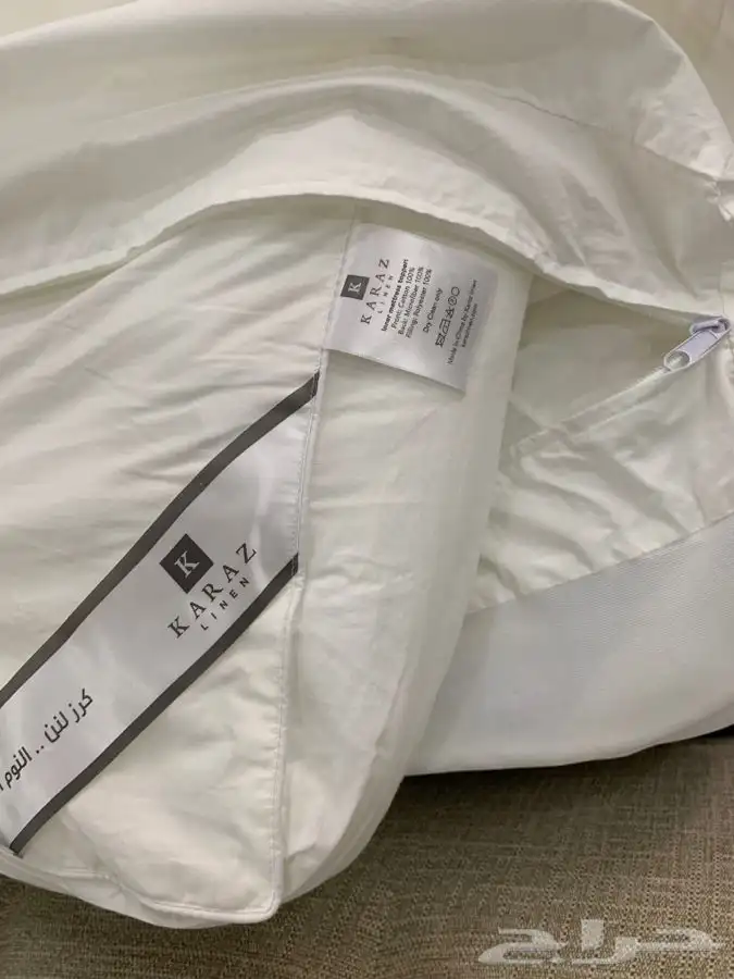 لبادة سرير من كرز لنن حشوة قطن 14سم استعمال نظيف 4