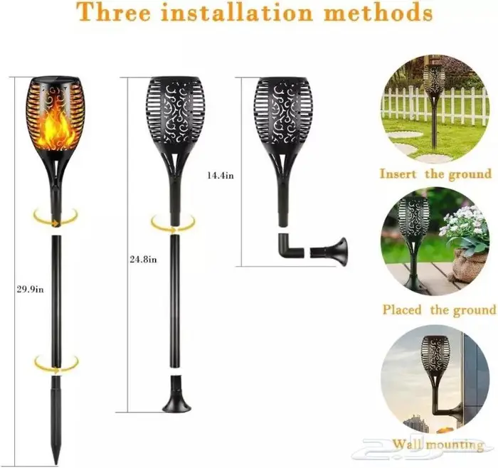 انارة غرس شعله بالطاقه الشمسيه الحجم الكبير 3 قواعد 4