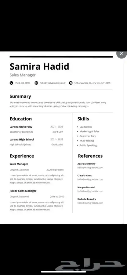 سيرة ذاتيه ATS CV 4