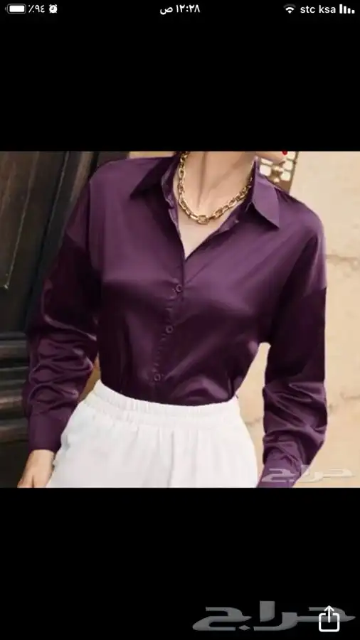 ايجار او بيع قميص نسائي قمصان بلوزة انيقه كلاسيك سادة فستان 0