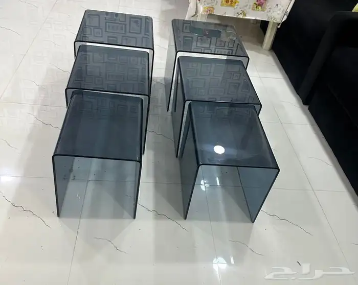طاولات ضيفه فخمه لم تستحدم زجاج طقمين 0